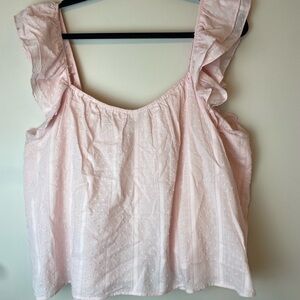 BB Dakota Steve Madden Women’s Swiss Dot Pink Ruffled Tank Size XL